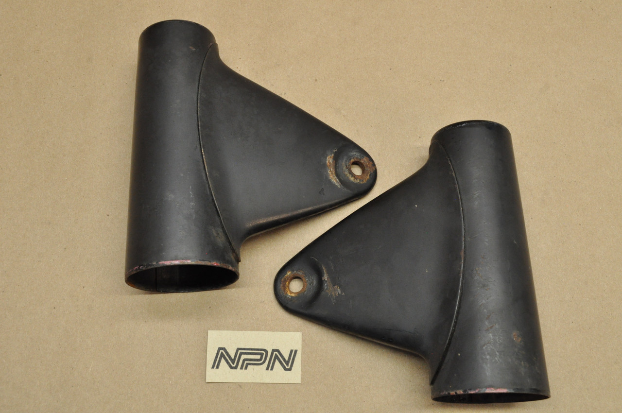 Vtg OEM Yamaha 1965-66 YDS3 YM1 Left & Right Fork Ear Upper Cover 156-23121-00