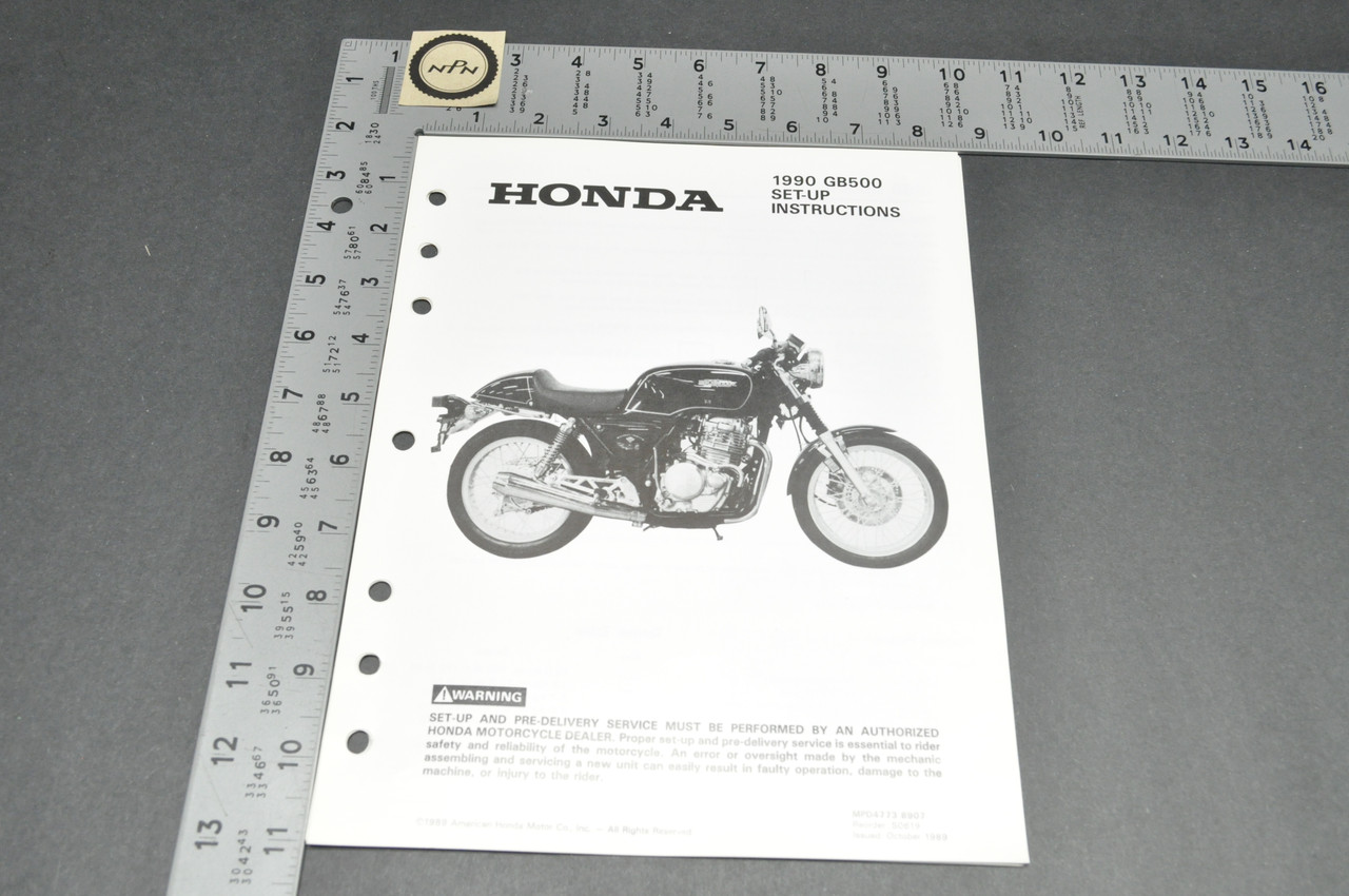 Vintage NOS 1990 Honda GB500 Tourist Trophy Dealer Set Up Instruction Manual