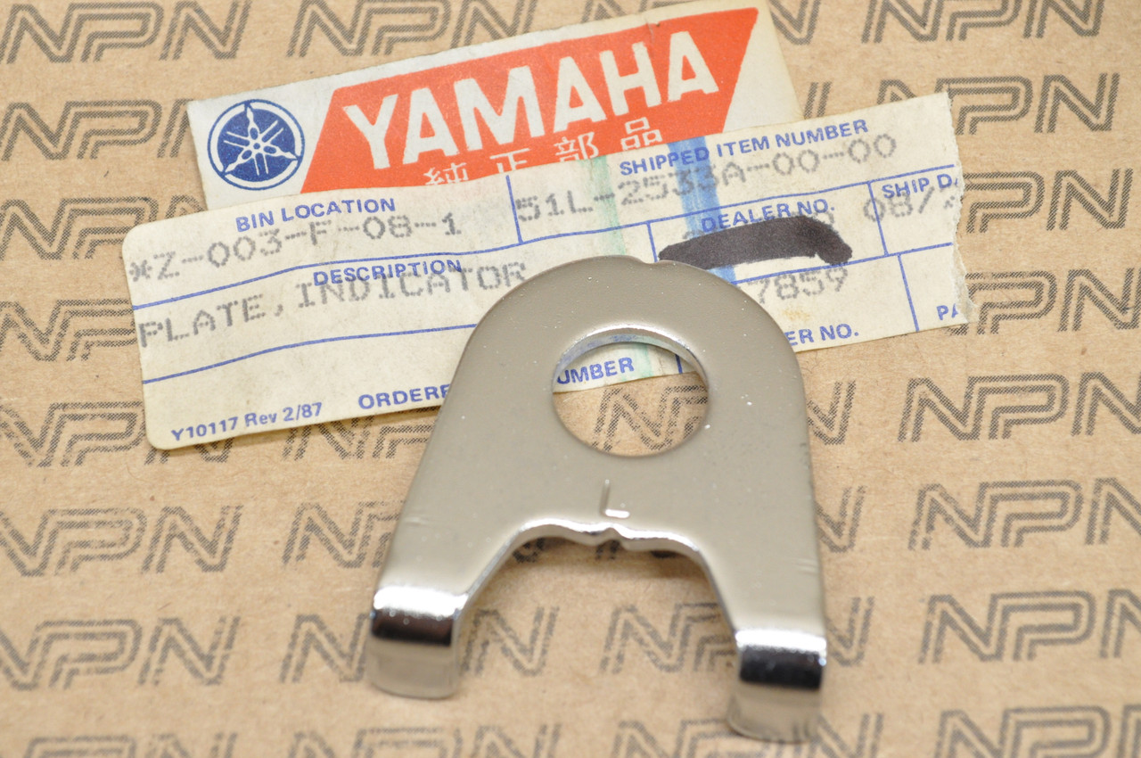 NOS Yamaha 1987 SRX250 1987-92 YZ80 Chain Tensioner Indicator Plate 51L-2533A-00