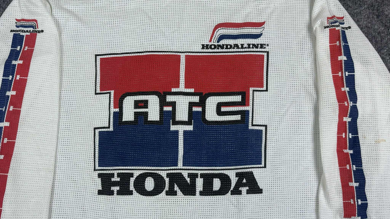VTG Hondaline Honda ATC Motocross Jersey Shirt Mens Large Red White 3 Wheeler