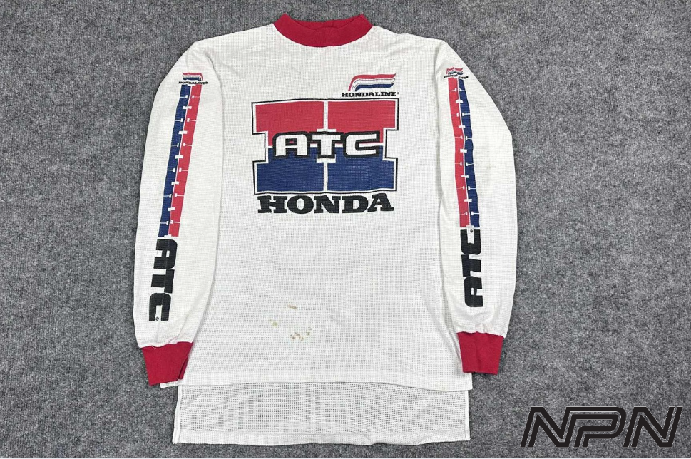 VTG Hondaline Honda ATC Motocross Jersey Shirt Mens Large Red White 3 Wheeler