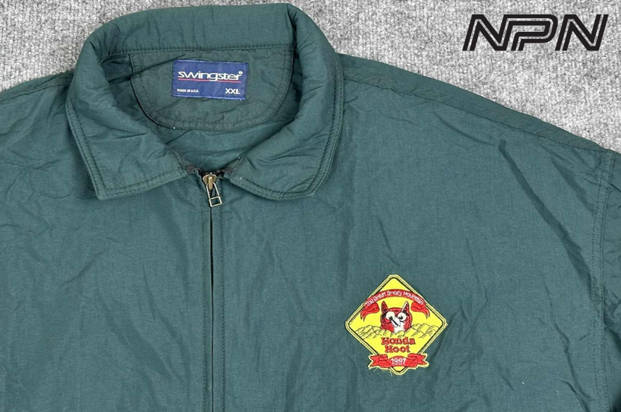 Vintage 1997 Honda Hoot Jacket Mens XXL Green Event Staff Motorcycle Rally