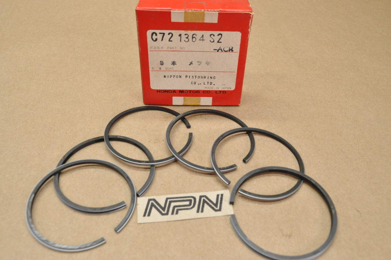 NOS Honda CA72 .50 Oversize Piston Ring Set for 2 Pistons = 6 Rings 13032-259-000