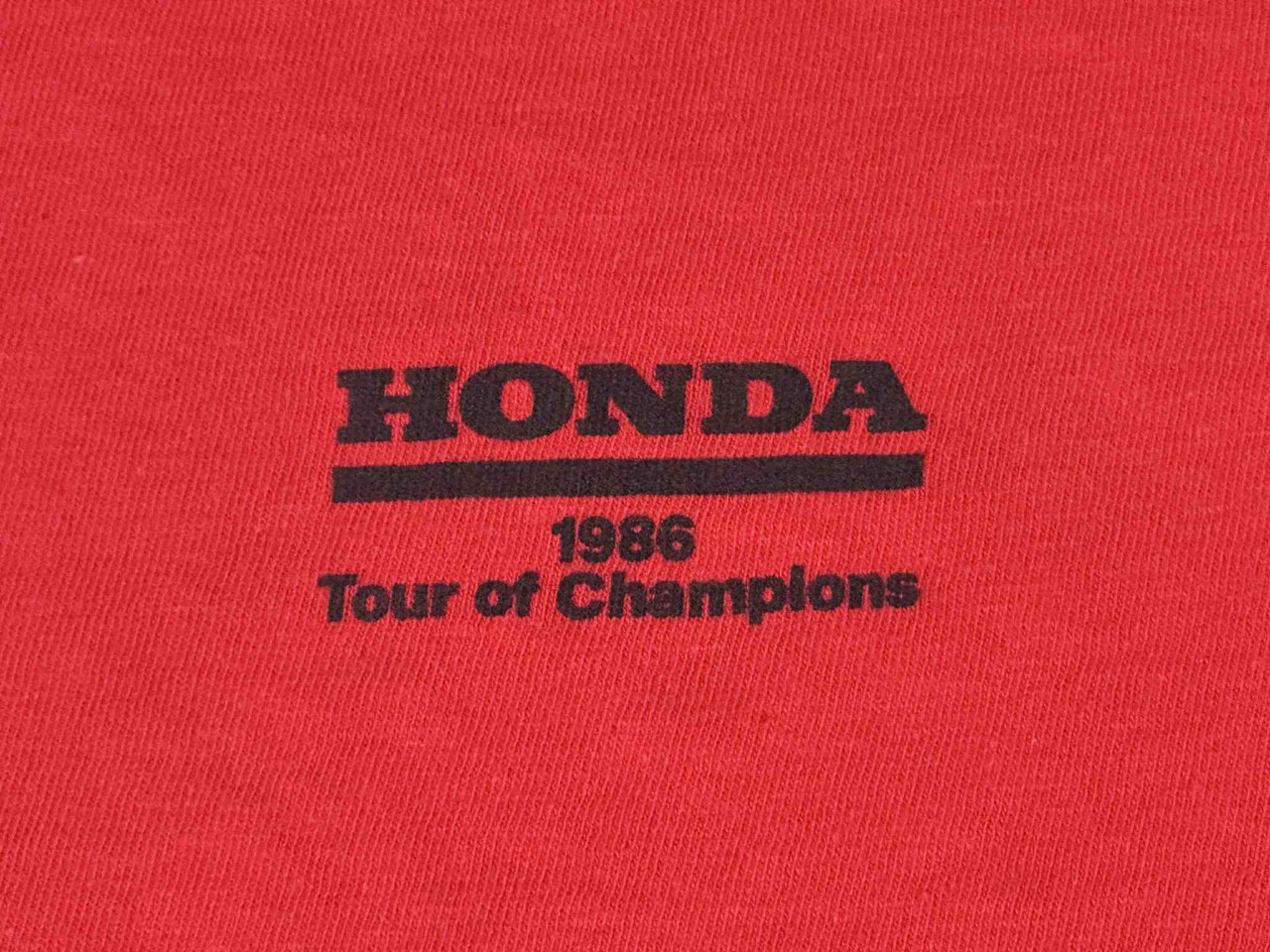 VTG 80s Honda Tour of Champions Shirt Mens L Red Spencer Merkel Shobert '86 AMA
