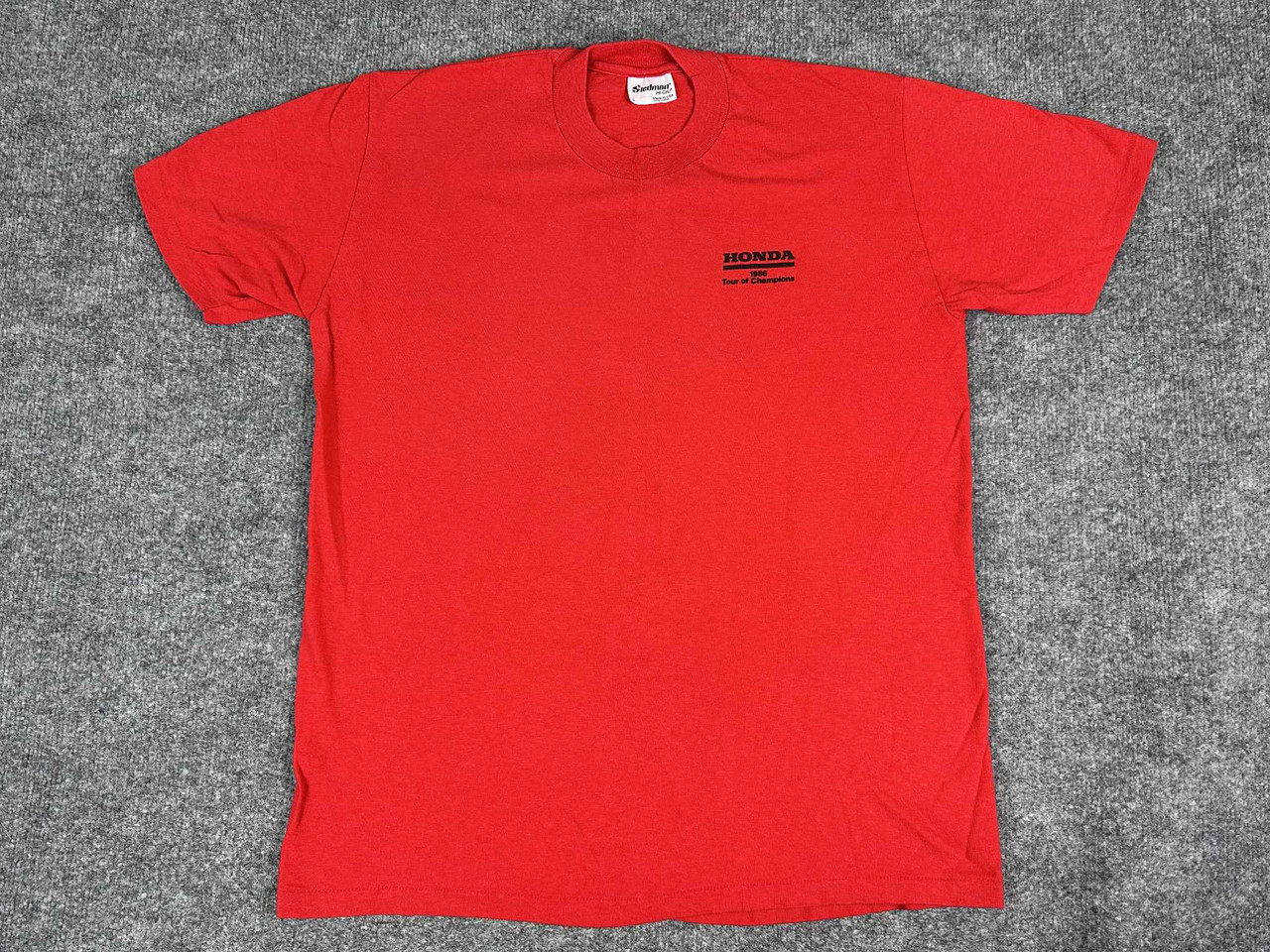VTG 80s Honda Tour of Champions Shirt Mens L Red Spencer Merkel Shobert '86 AMA