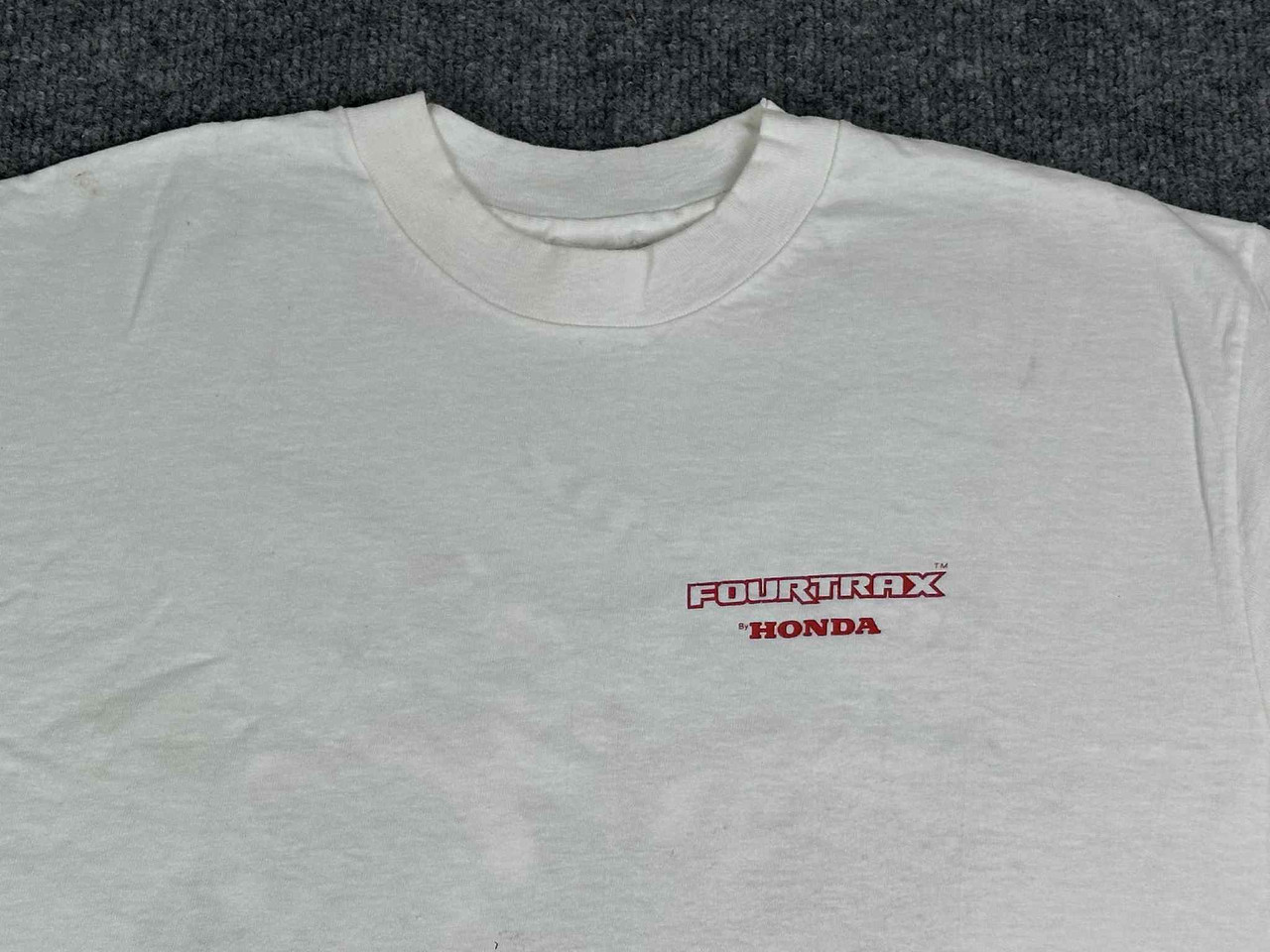 VTG Hondaline Honda TRX250 R FourTrax Shirt Mens L White 80s USA ATV 4 Wheeler