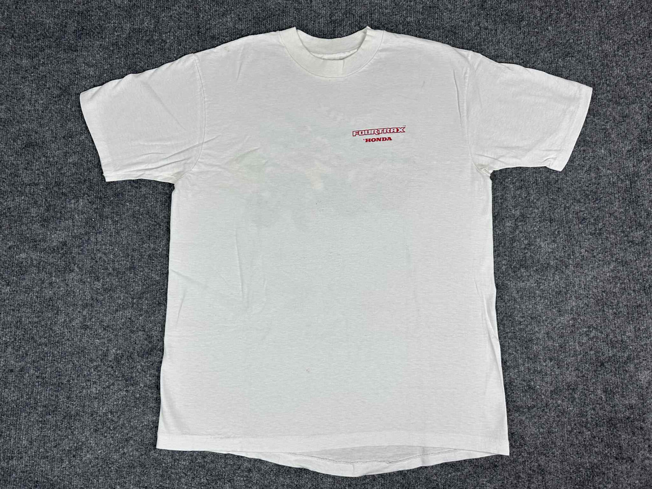 VTG Hondaline Honda TRX250 R FourTrax Shirt Mens L White 80s USA ATV 4 Wheeler