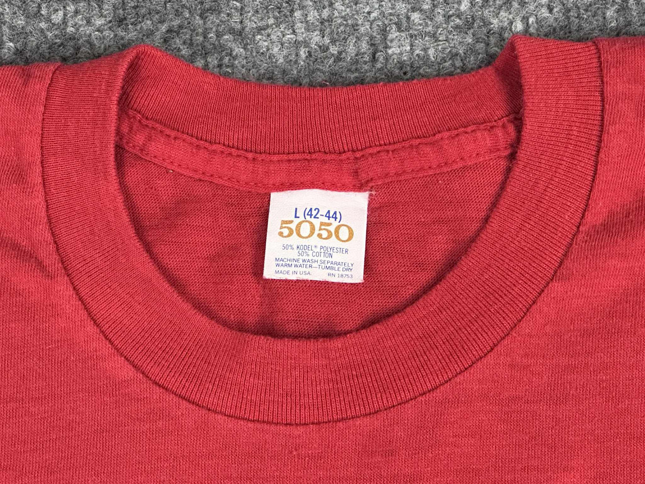 VTG Honda Care Shirt Mens L Red 80s Motorcycle Logo Dealer Staff USA 5050 Soft