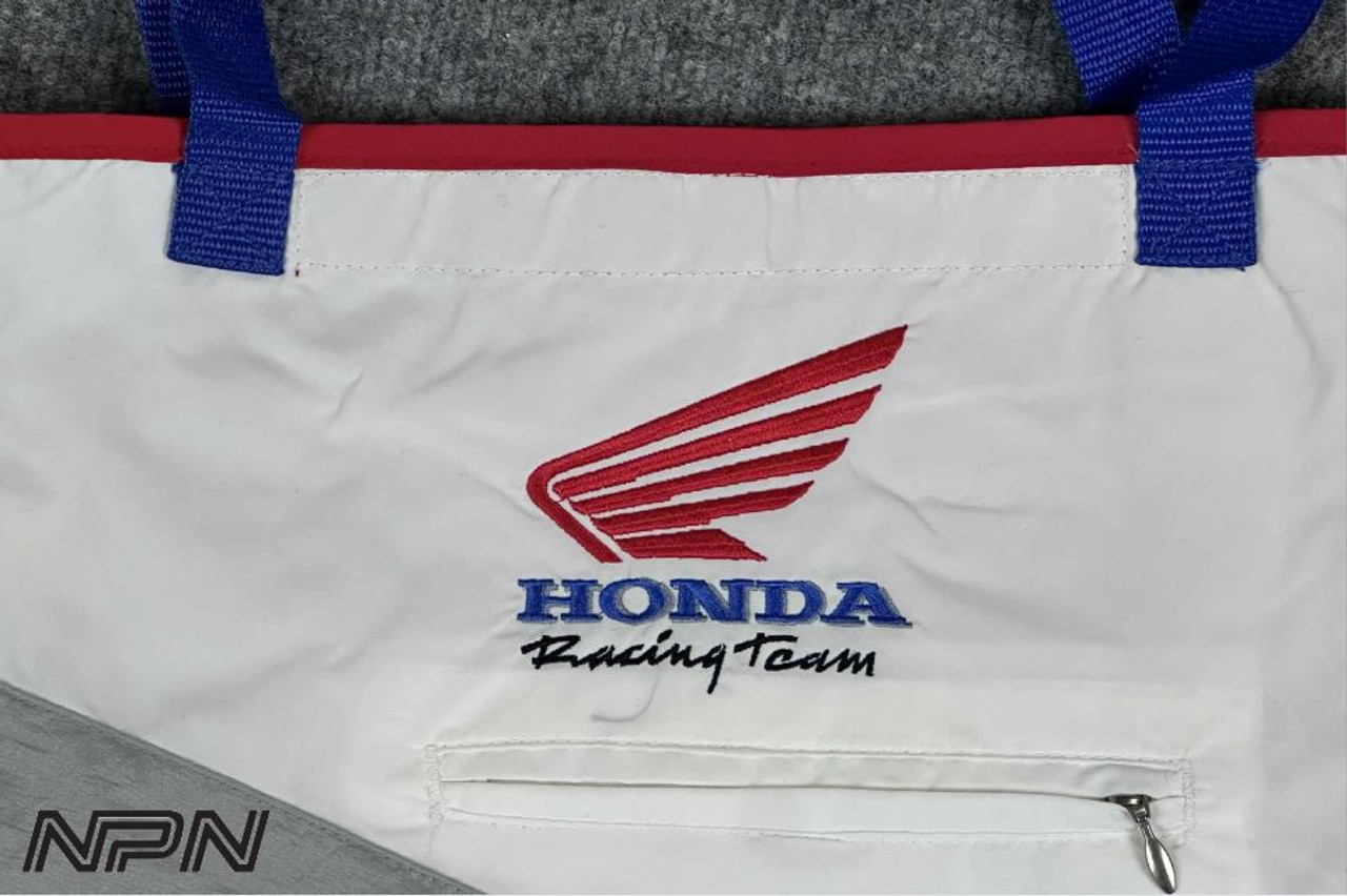 Vintage NOS Honda Racing Team Tote Bag Motorcycle Wing Logo Nylon Red White USA