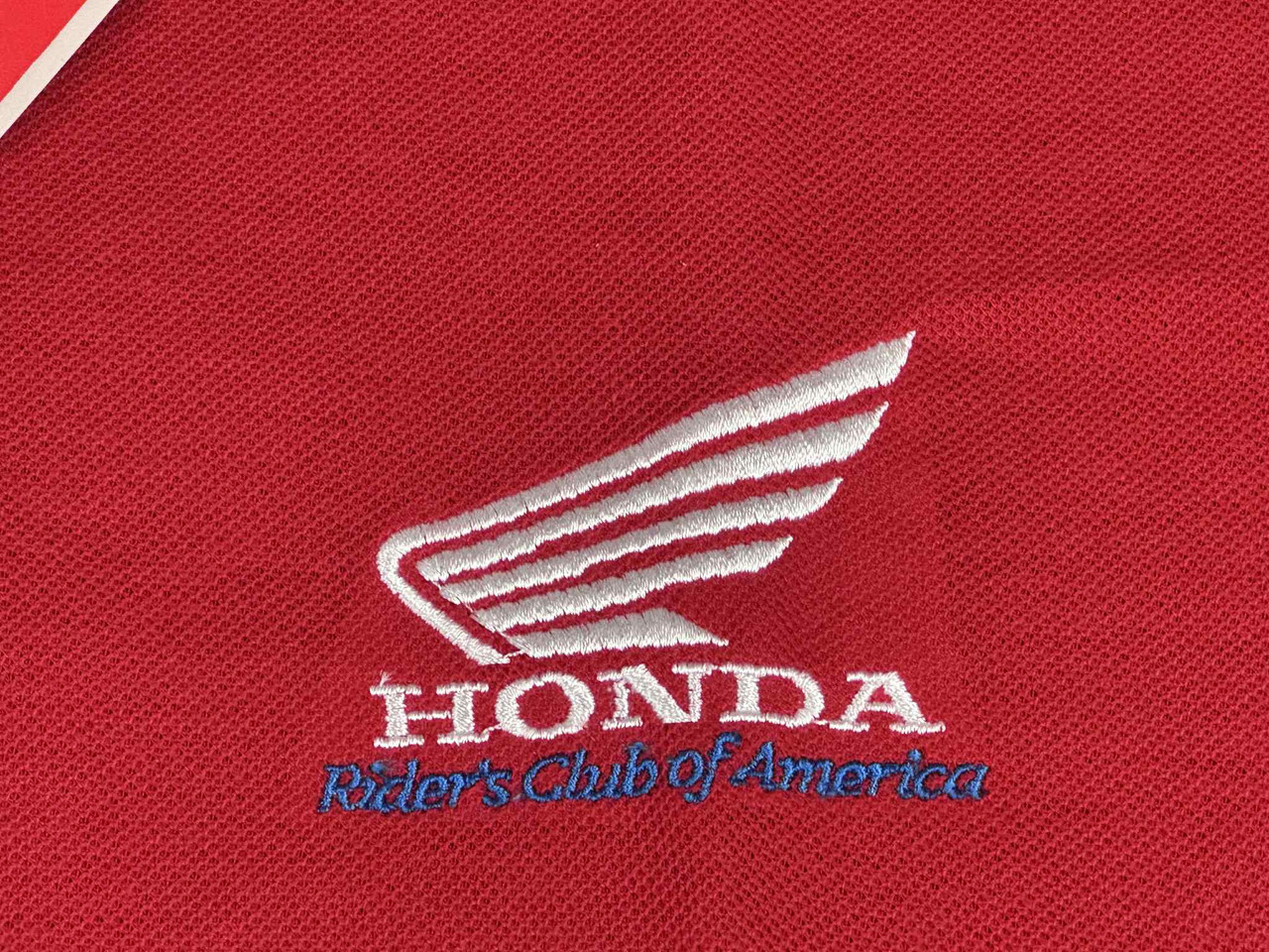VTG NOS 90s Honda Riders Club America Polo Shirt Mens L Ride Red Swingster NWT