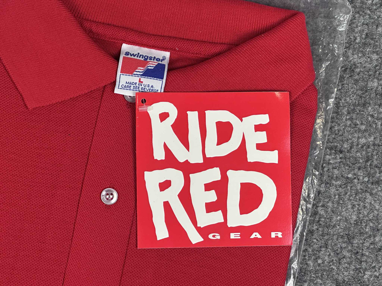 VTG NOS 90s Honda Riders Club America Polo Shirt Mens L Ride Red Swingster NWT