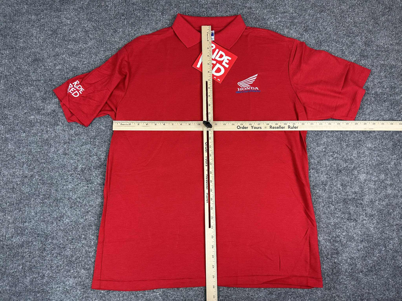 VTG NOS 90s Honda Riders Club America Polo Shirt Mens L Ride Red Swingster NWT