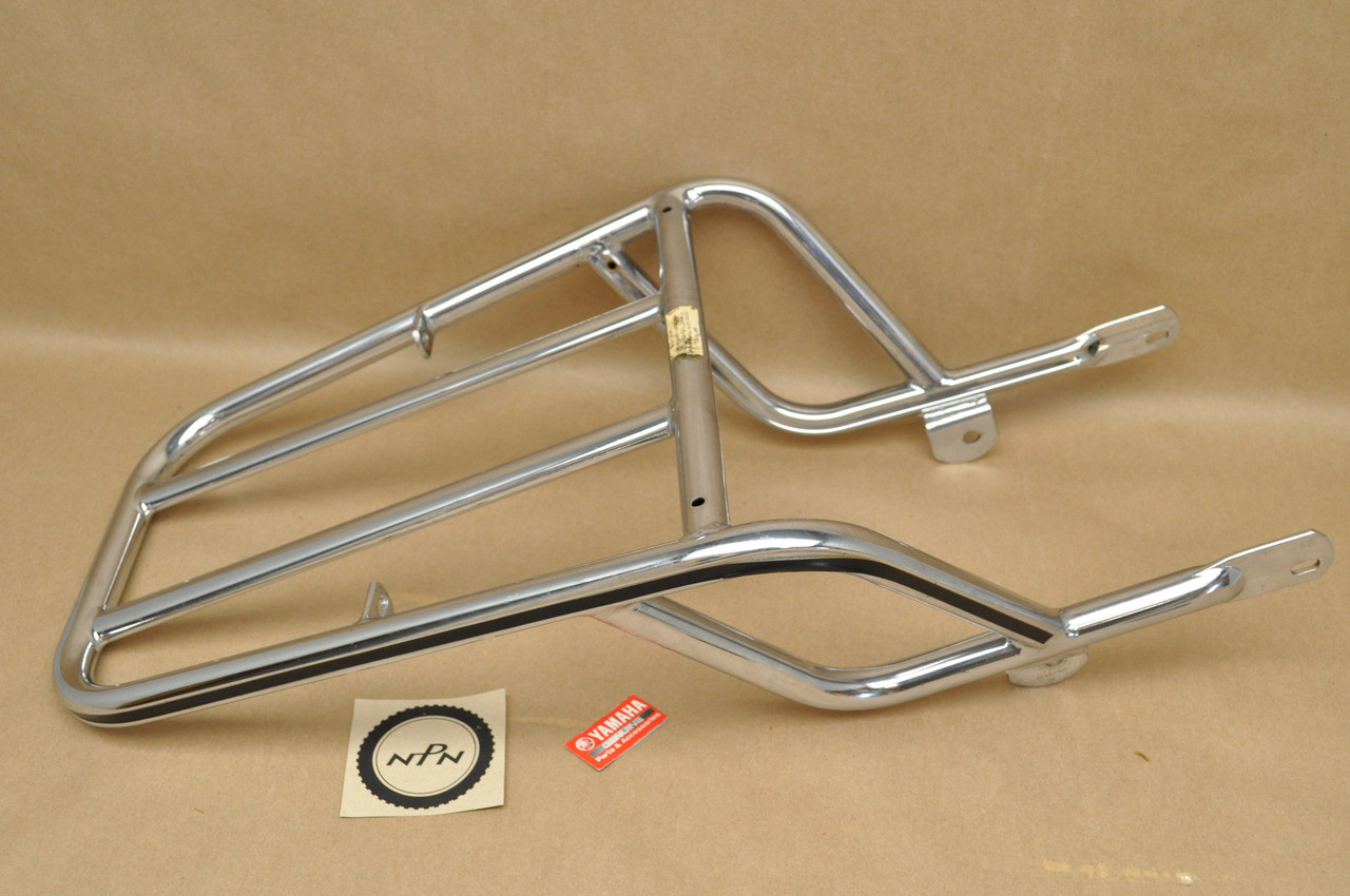 NOS Yamaha XS360 Rear Chrome Luggage Rack Black Trim Stripe ACC-11110-92-01