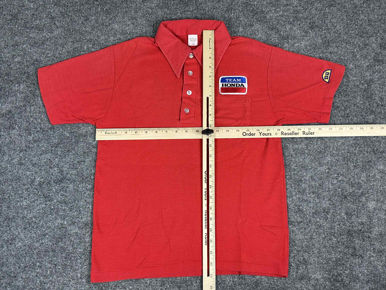 Vintage Team Honda Racing Shirt Mens M Red DG Fox Motocross Pit Crew Polo 90s