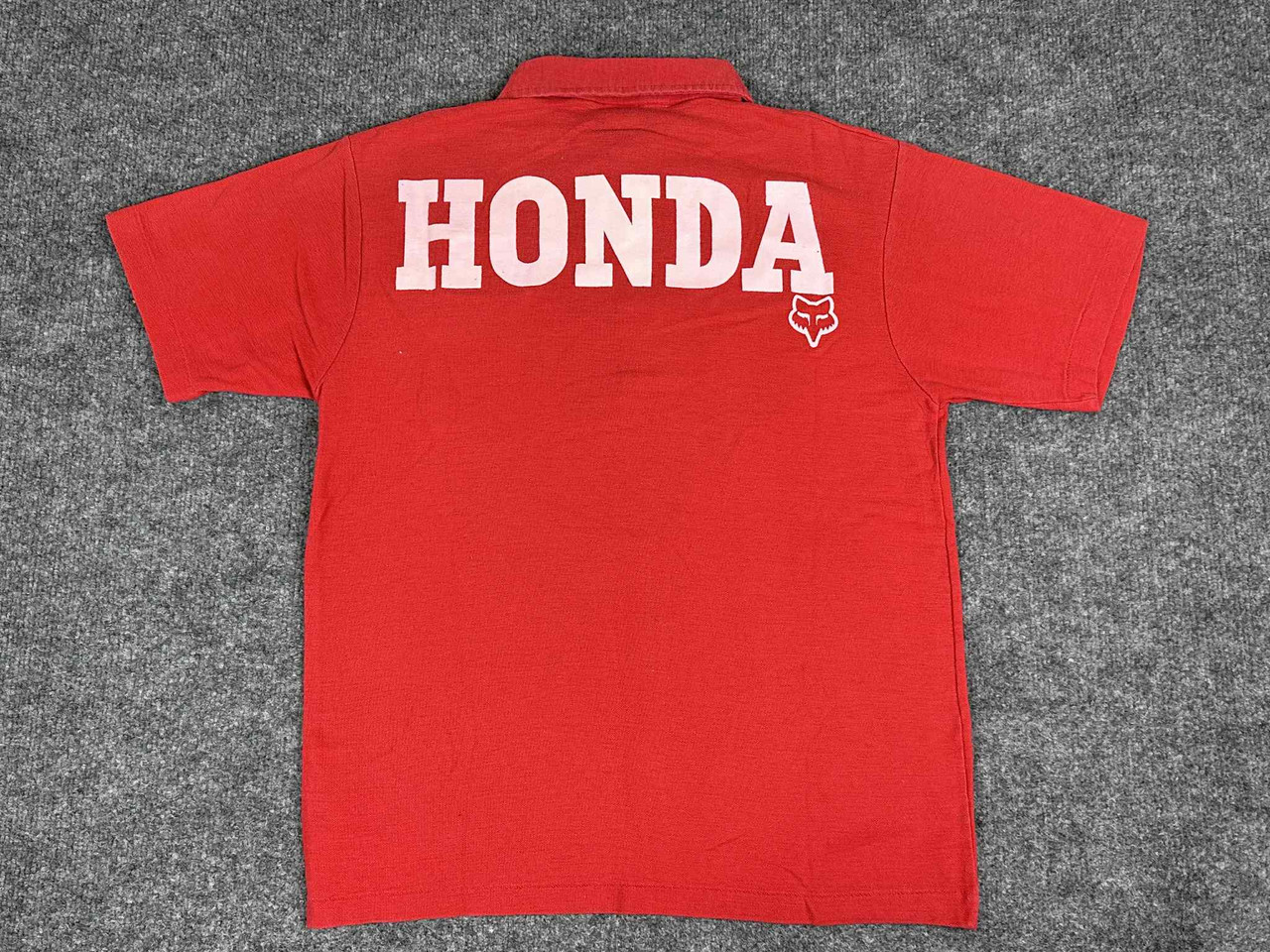 Vintage Team Honda Racing Shirt Mens M Red DG Fox Motocross Pit Crew Polo 90s