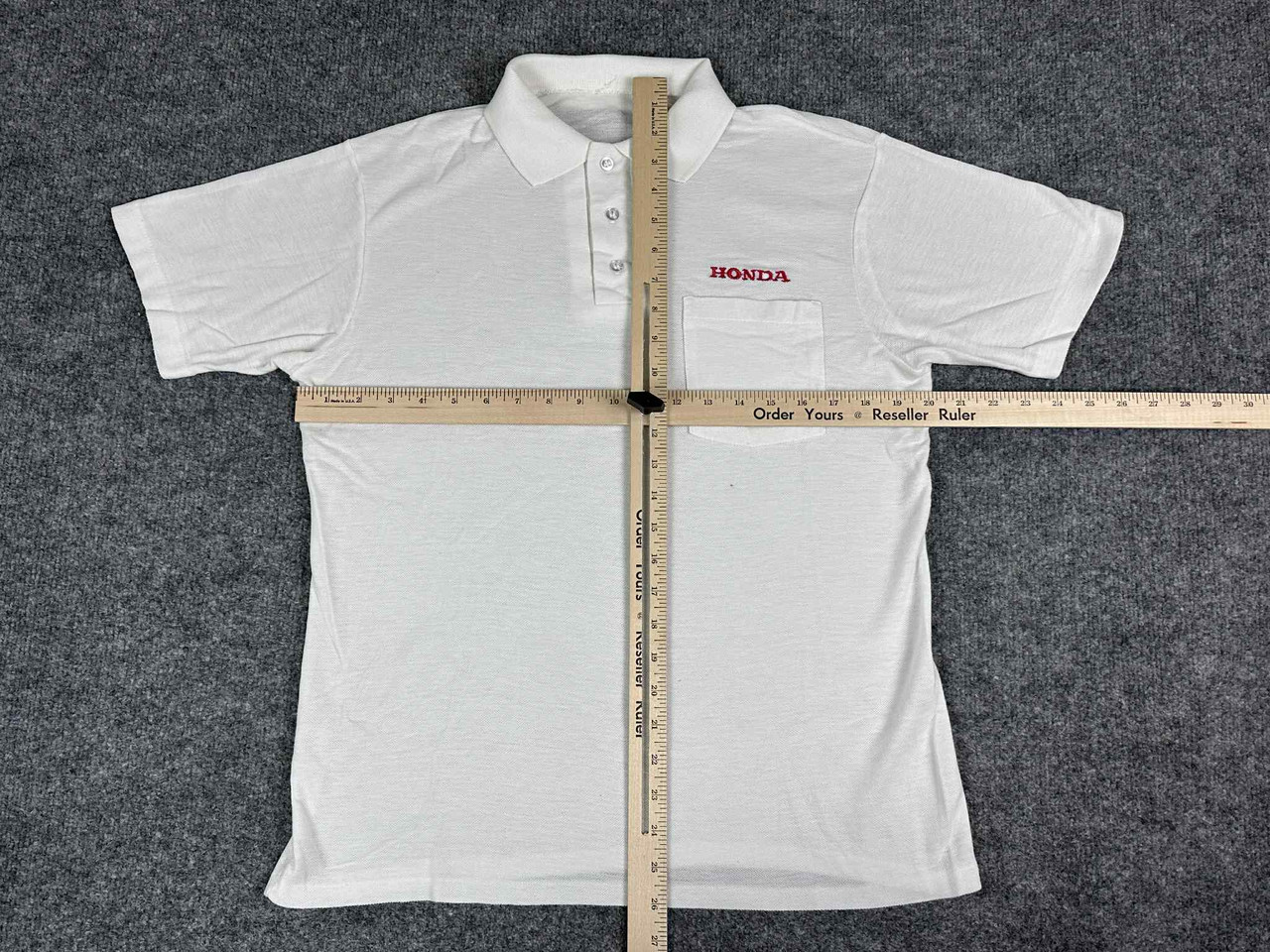 Vintage Honda Motorcycle Polo Shirt Mens Small White 80s 90s Spellout Logo
