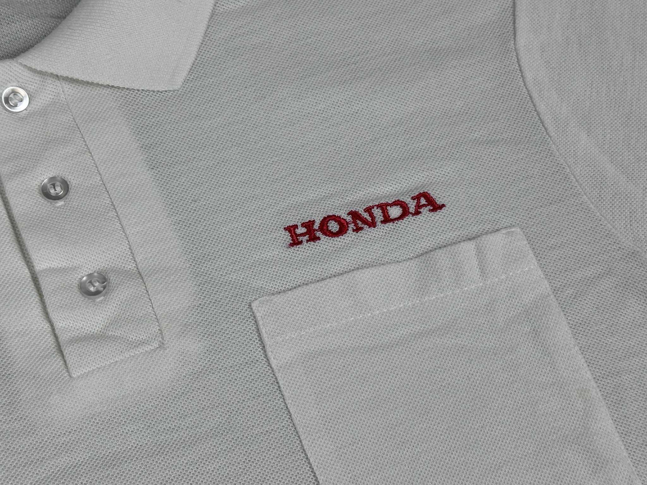 Vintage Honda Motorcycle Polo Shirt Mens Small White 80s 90s Spellout Logo