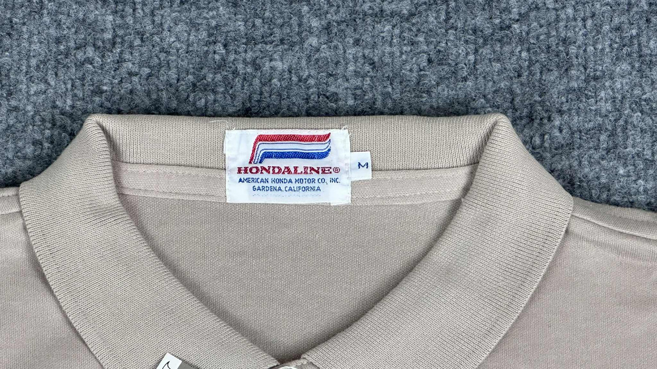 VTG NOS 80s Honda Aspencade Goldwing Polo Shirt Mens M Beige USA NWT Hondaline