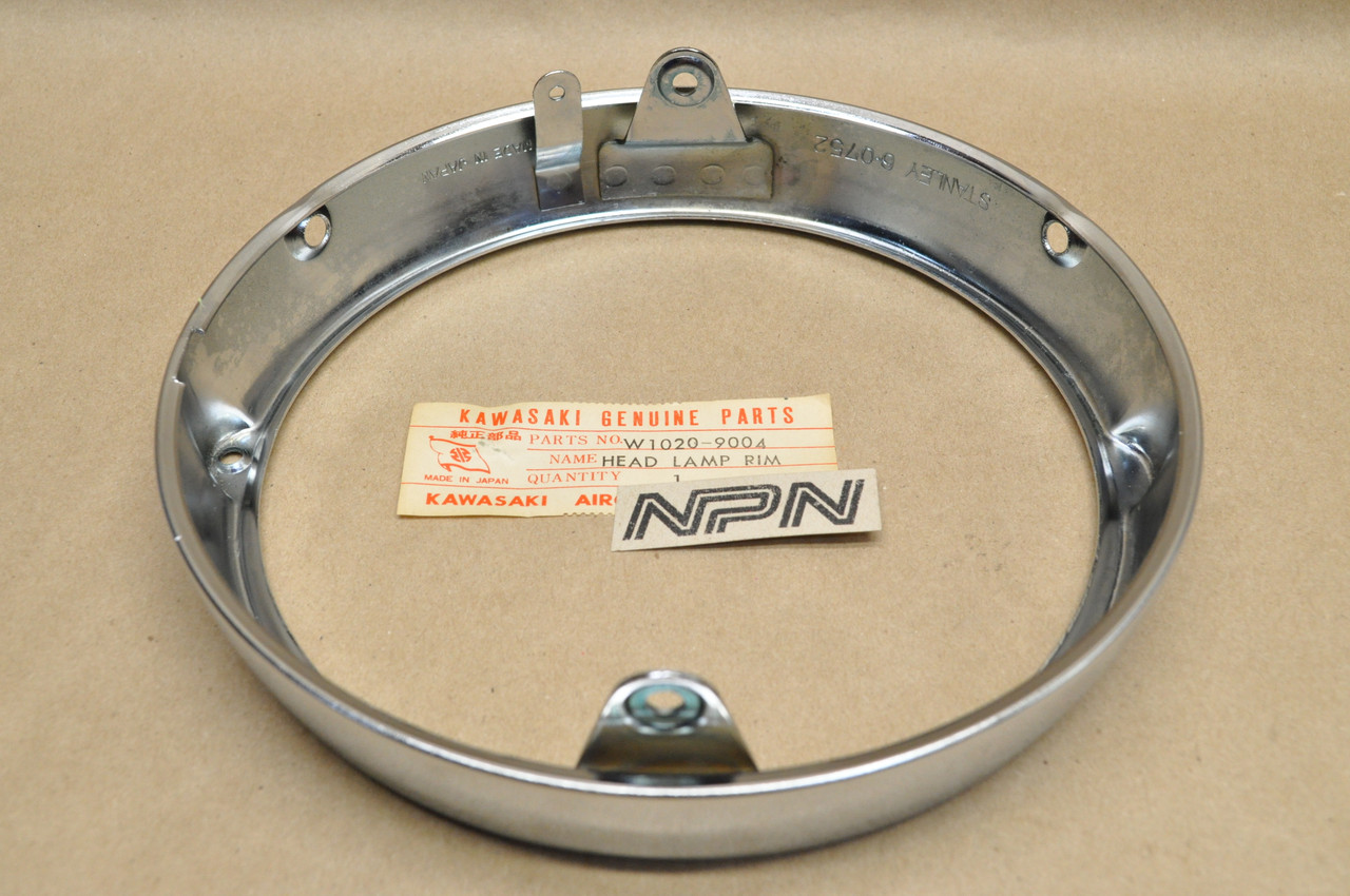 NOS Kawasaki A1 A7 H1 KH500 W1 W2 Head Light Lamp Rim Ring Bezel W1020-9004