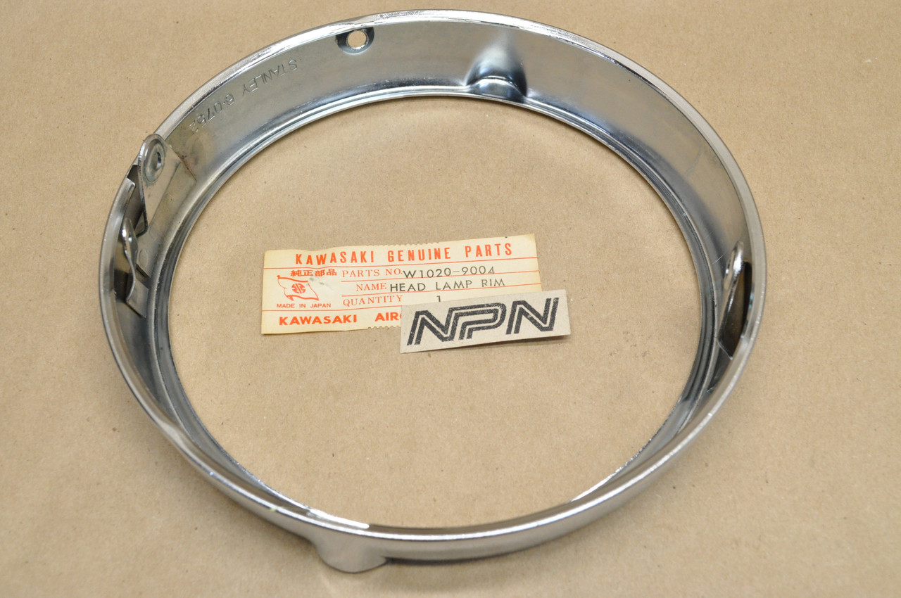 NOS Kawasaki A1 A7 H1 KH500 W1 W2 Head Light Lamp Rim Ring Bezel W1020-9004