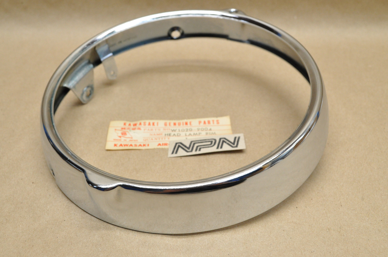 NOS Kawasaki A1 A7 H1 KH500 W1 W2 Head Light Lamp Rim Ring Bezel W1020-9004