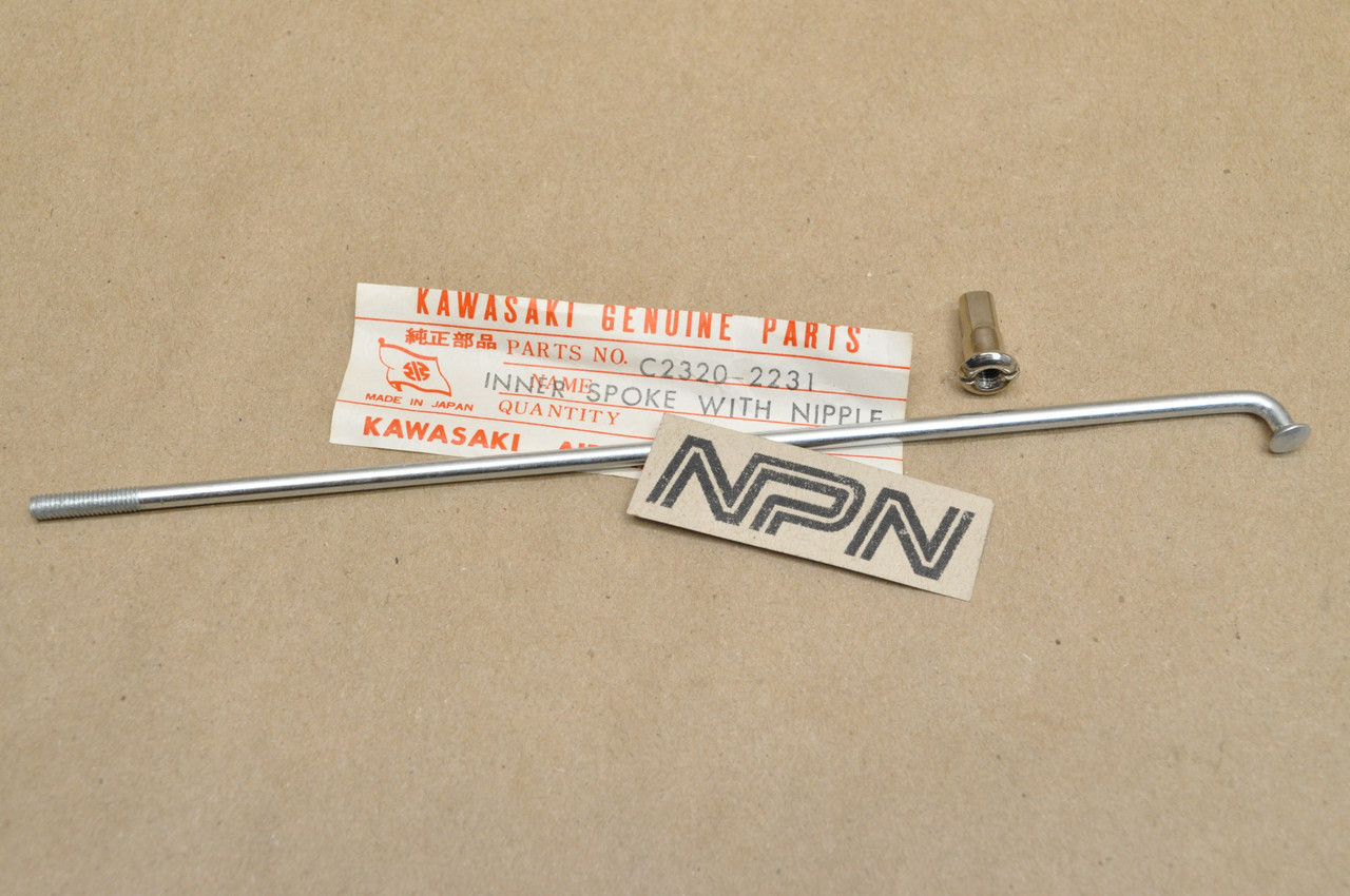 NOS Kawasaki 1967-69 C2 SS C2TR Roadrunner Wheel Inner Spoke & Nipple C2320-2231