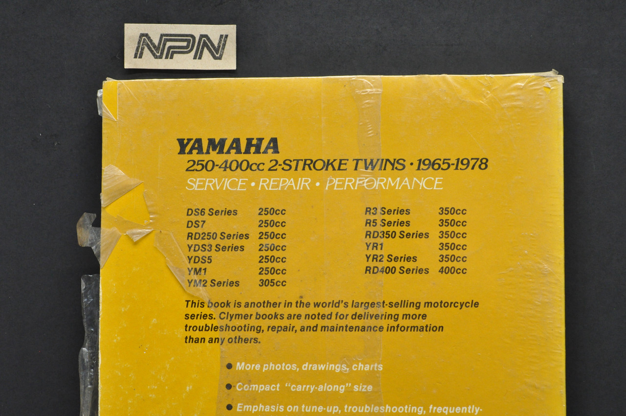 Vtg 1965-1978 Yamaha RD250 RD350 RD400 DS6 DS7 Clymer Motorcycle Service Manual