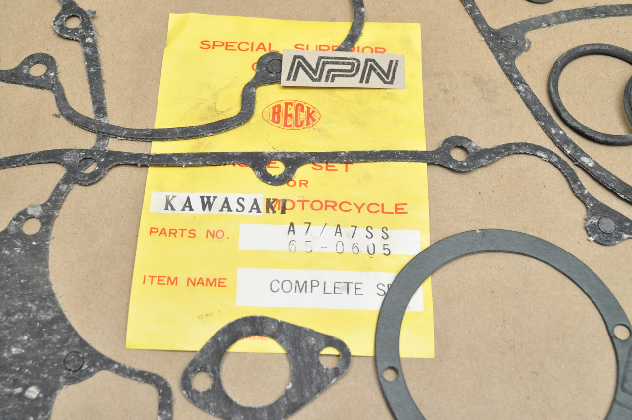 NOS Kawasaki A7 A7SS Avenger Beck Arnley Complete Engine Gasket Kit 65-0605