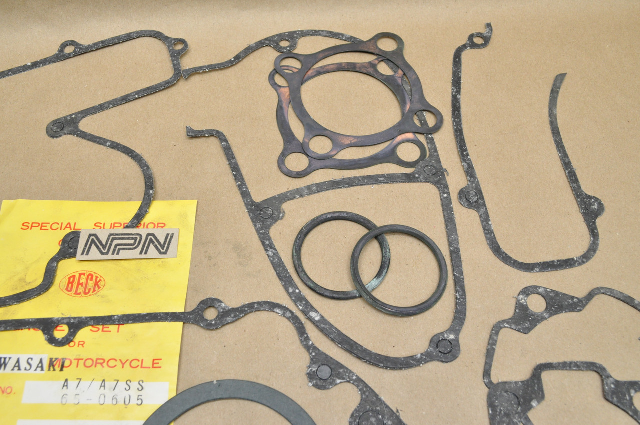 NOS Kawasaki A7 A7SS Avenger Beck Arnley Complete Engine Gasket Kit 65-0605