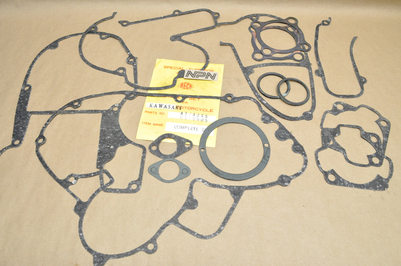 NOS Kawasaki A7 A7SS Avenger Beck Arnley Complete Engine Gasket Kit 65-0605