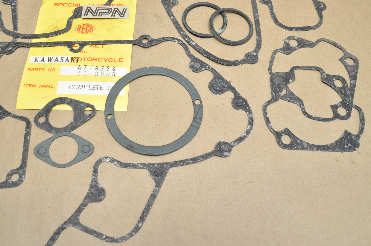 NOS Kawasaki A7 A7SS Avenger Beck Arnley Complete Engine Gasket Kit 65-0605