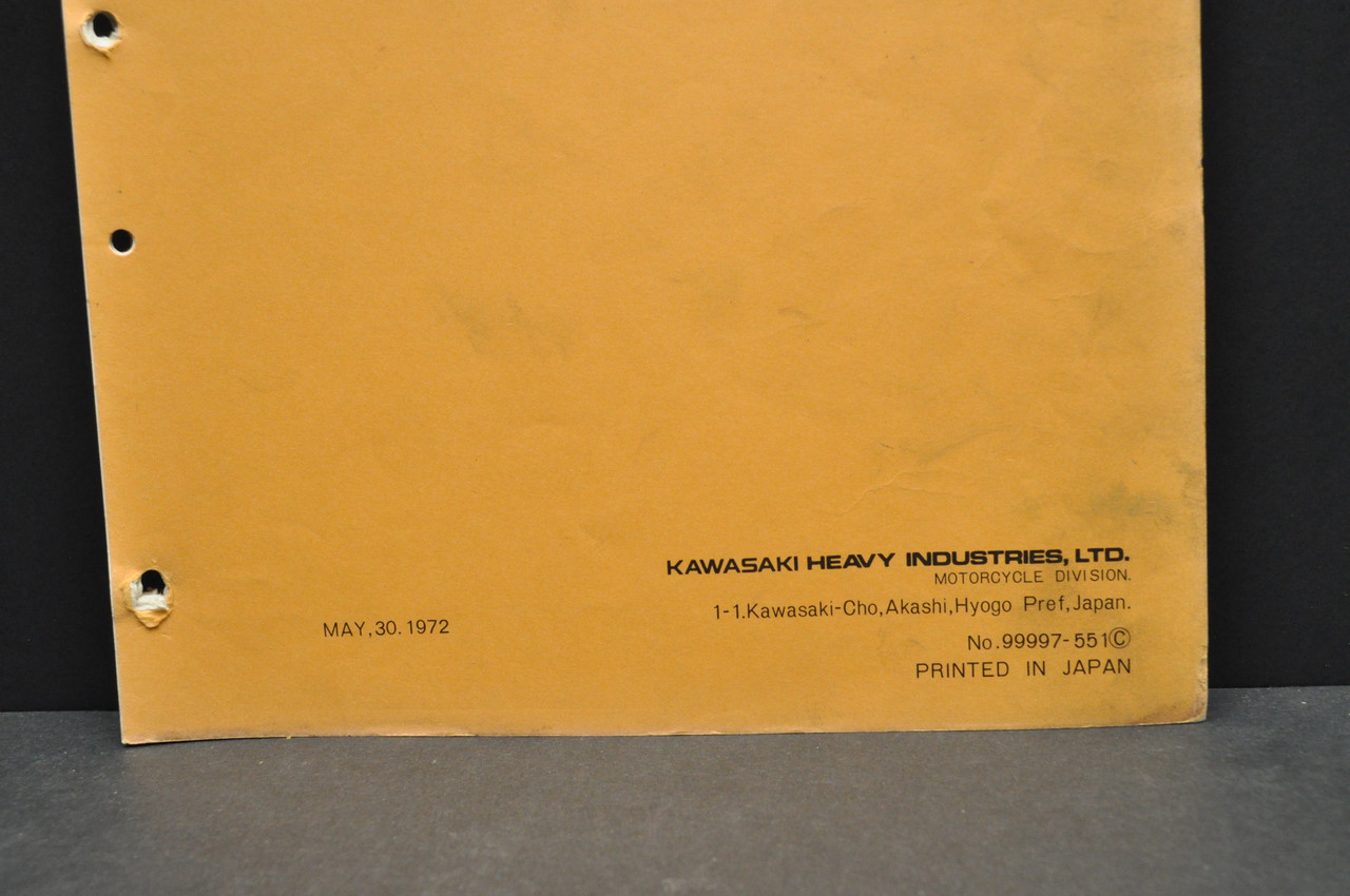 VTG 1972 Kawasaki G5 100 A Motorcycle Parts Manual Catalog Book Guide OEM