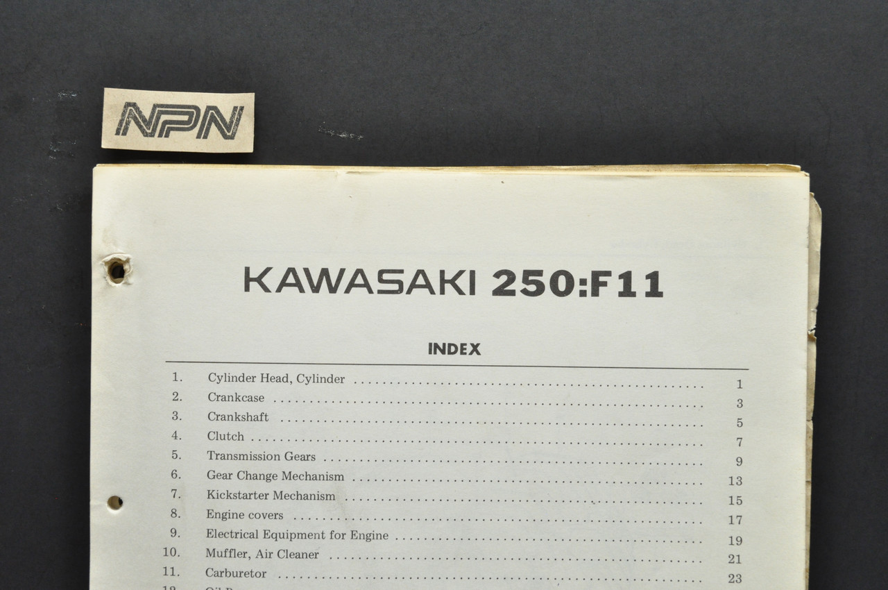 VTG 1973 Kawasaki F11 250 Motorcycle Parts Manual Catalog Book Guide OEM
