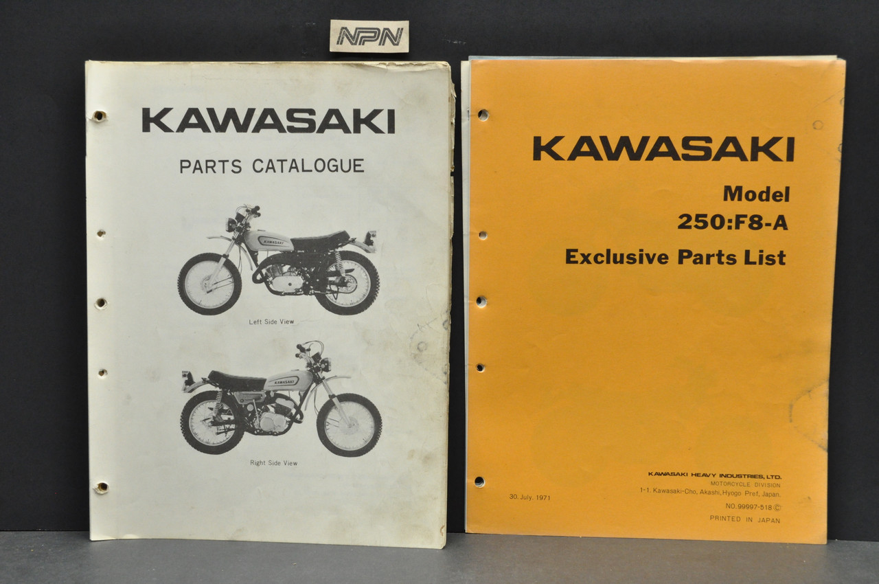 VTG 1970 Kawasaki F8 250 Motorcycle Parts Manual Catalog Book Guide OEM