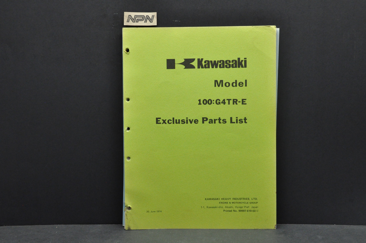 VTG 1974 Kawasaki G4TR E 100 Motorcycle Parts Manual Catalog Book Guide OEM