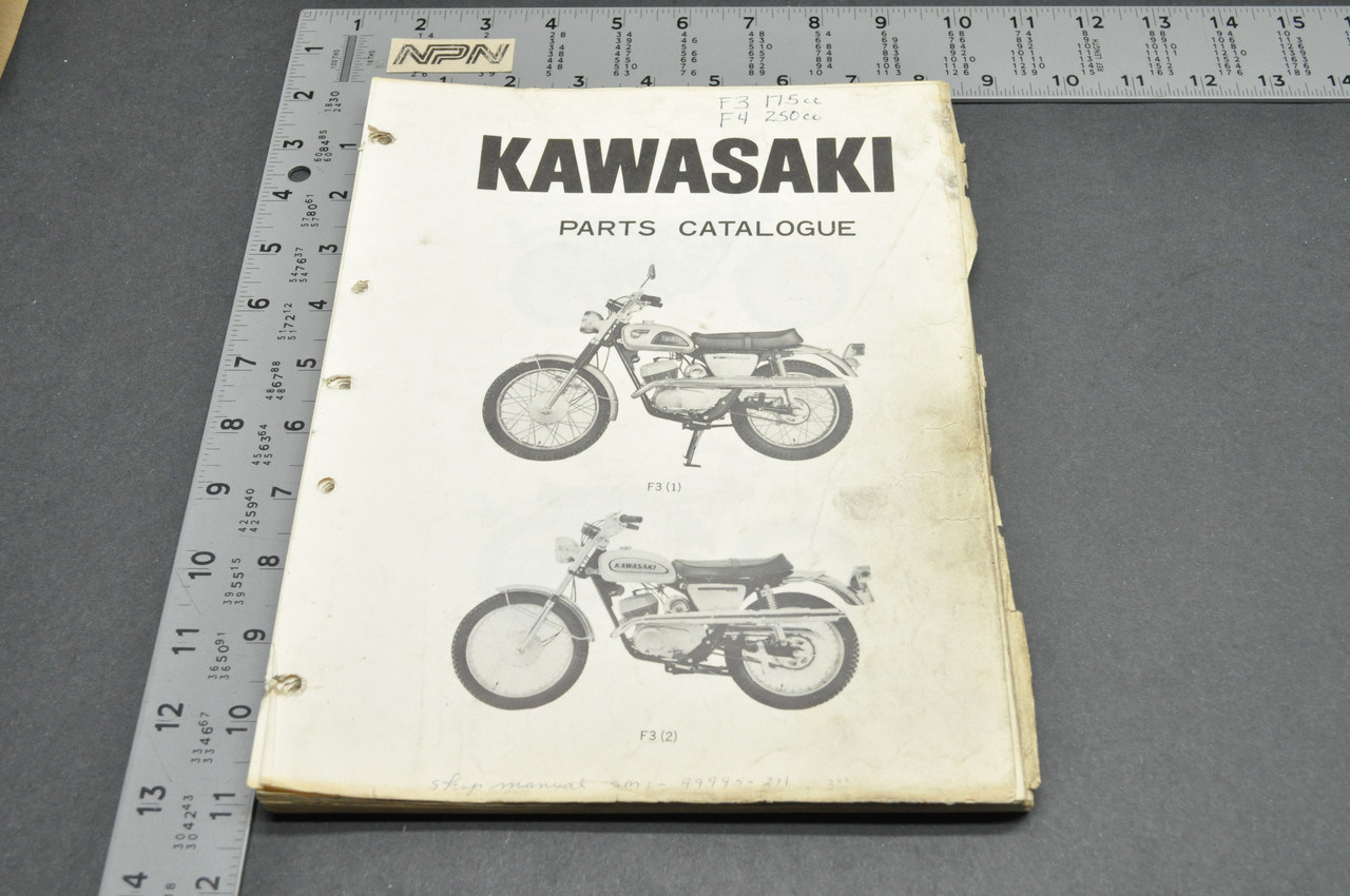VTG 1969 Kawasaki F3 Bushmaker 175 F4 Sidewinder 250 Parts Manual Catalog Book