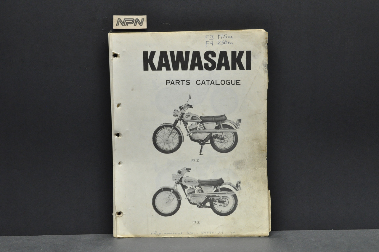 VTG 1969 Kawasaki F3 Bushmaker 175 F4 Sidewinder 250 Parts Manual Catalog Book