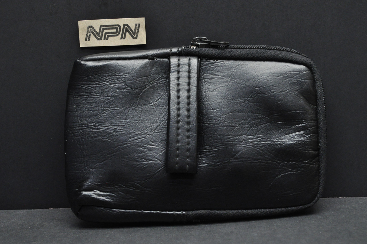Vintage Kawasaki Motorcycle Tool Pouch Bag OEM Black Vinyl YKK Zipper Case Japan