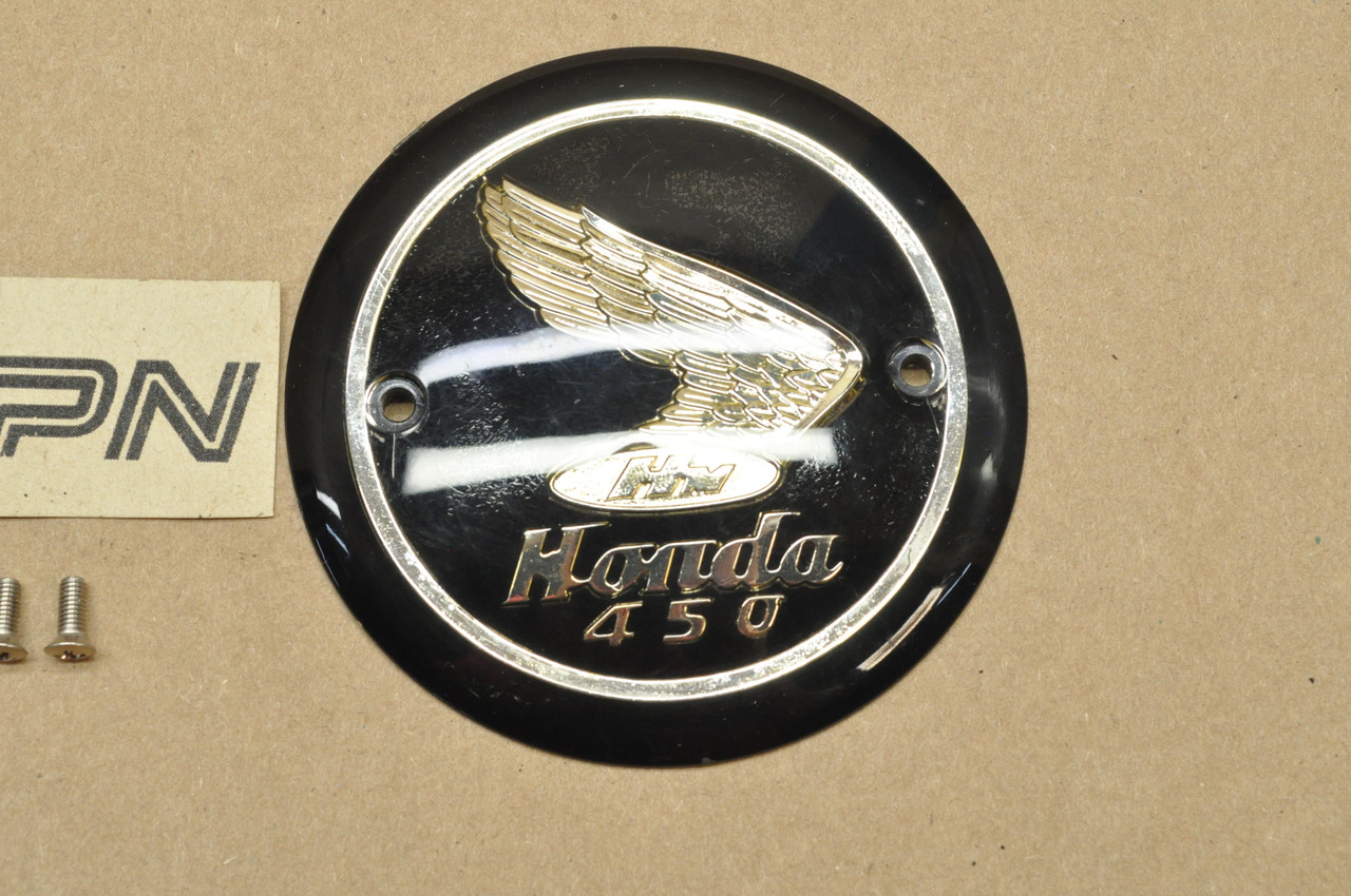 Vtg Honda CB450 K0 Black Bomber Fuel Gas Tank Right Emblem Badge 187121-283-010