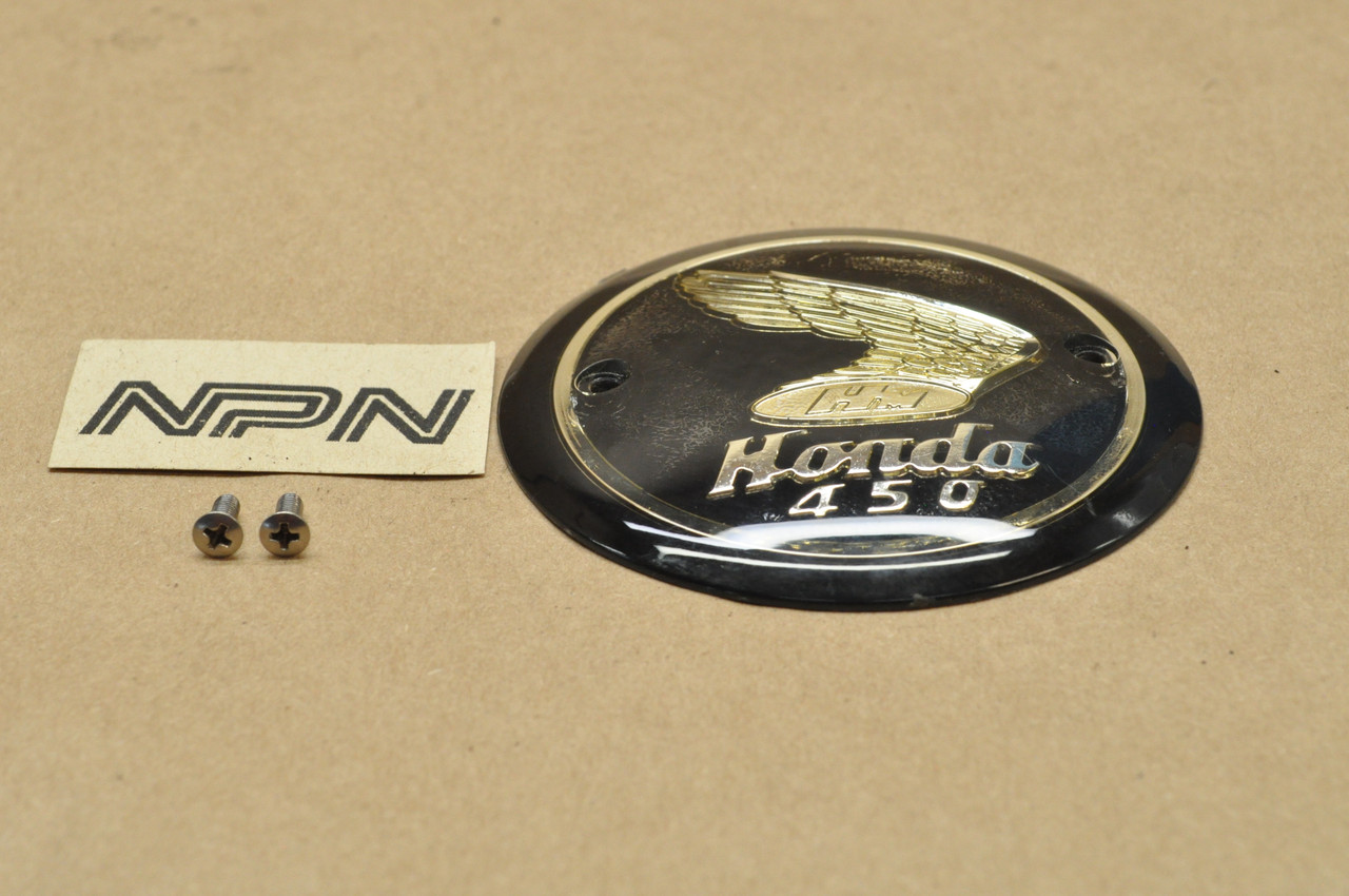 Vtg Honda CB450 K0 Black Bomber Fuel Gas Tank Right Emblem Badge 187121-283-010