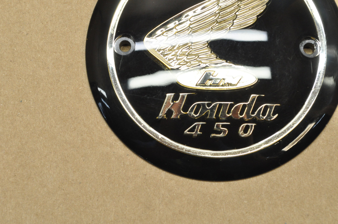 Vtg Honda CB450 K0 Black Bomber Fuel Gas Tank Left Emblem Badge 87122-292-010