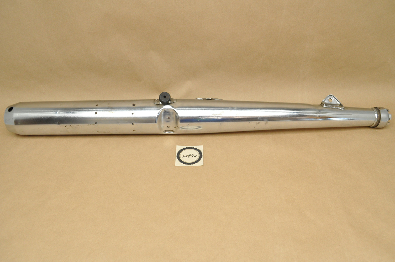 Vtg OEM Yamaha 1973-75 RD250 RD350 Left Exhaust Muffler w/ Baffle & Joint 360-14710-03