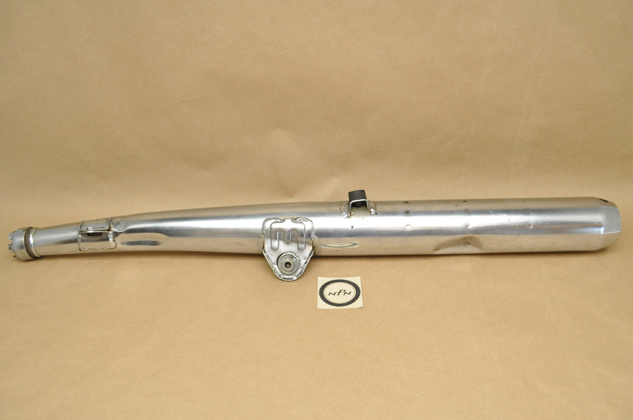 Vtg OEM Yamaha 1973-75 RD250 RD350 Left Exhaust Muffler w/ Baffle & Joint 360-14710-03