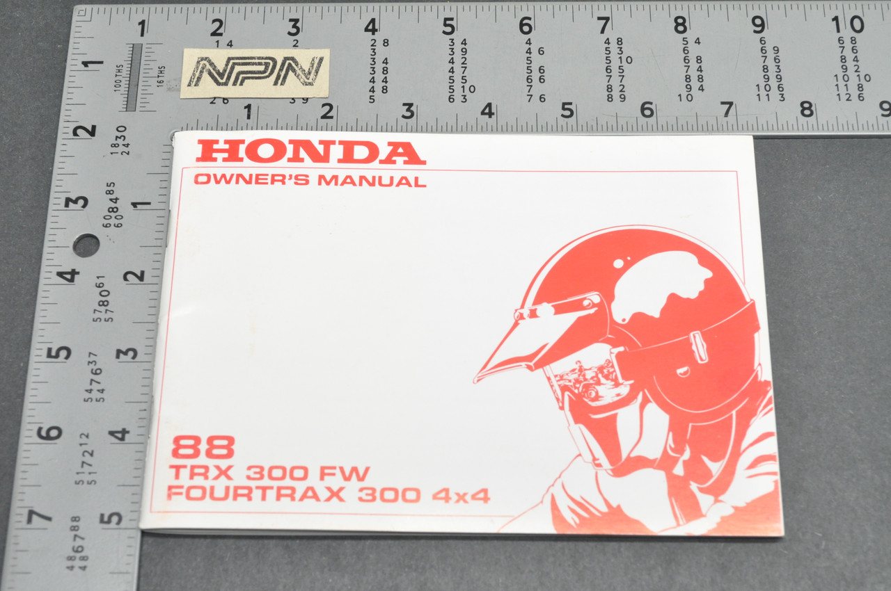 Vintage NOS 1988 Honda Fourtrax 300 TRX300 FW Owners Manual ATV OEM