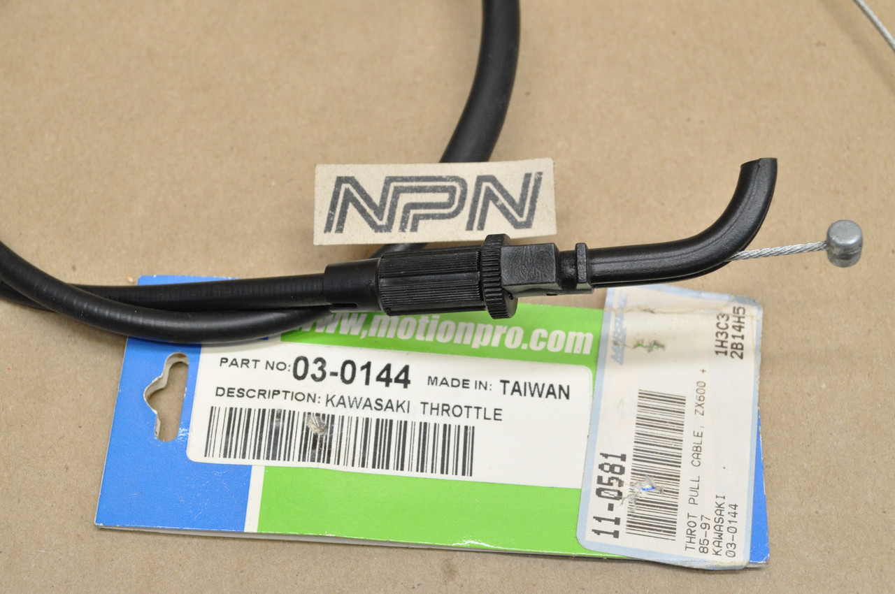 NOS Kawasaki 1988-97 ZX600 Ninja Motion Pro Throttle Cable 03-0144 / 54012-1325