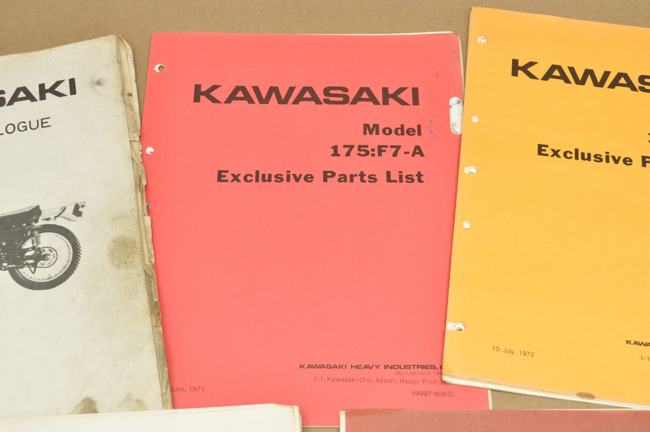 Vintage 1970-74 Kawasaki 175 F7 A-D Parts Manual Catalog Book OEM
