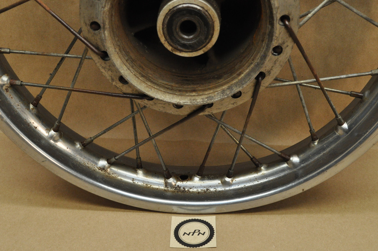 Vintage OEM Honda 1977 XL75 Rear Wheel Rim Hub Spoke Assembly 42701-118-013