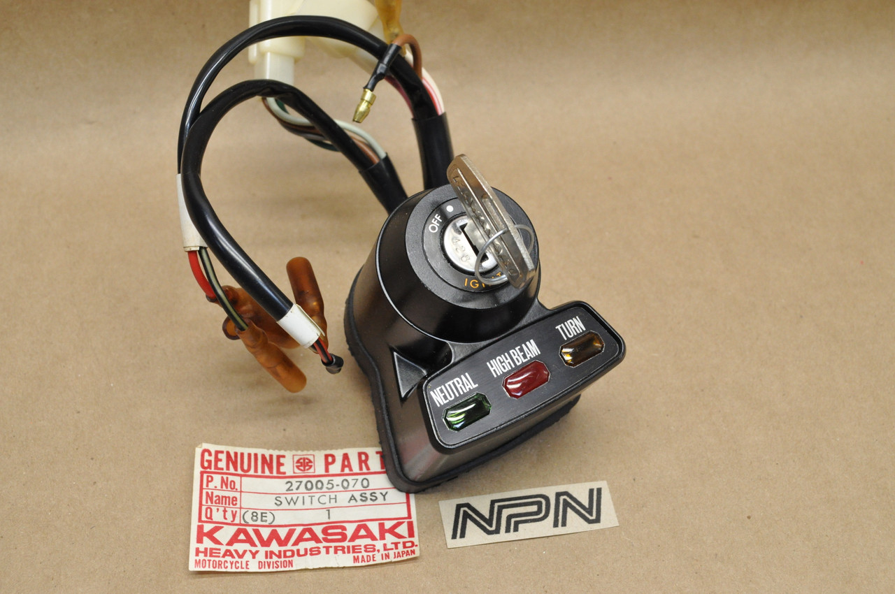 のき NOS Kawasaki 1973-75 F11 Ignition Switch & Key w/ Pilot Lights
