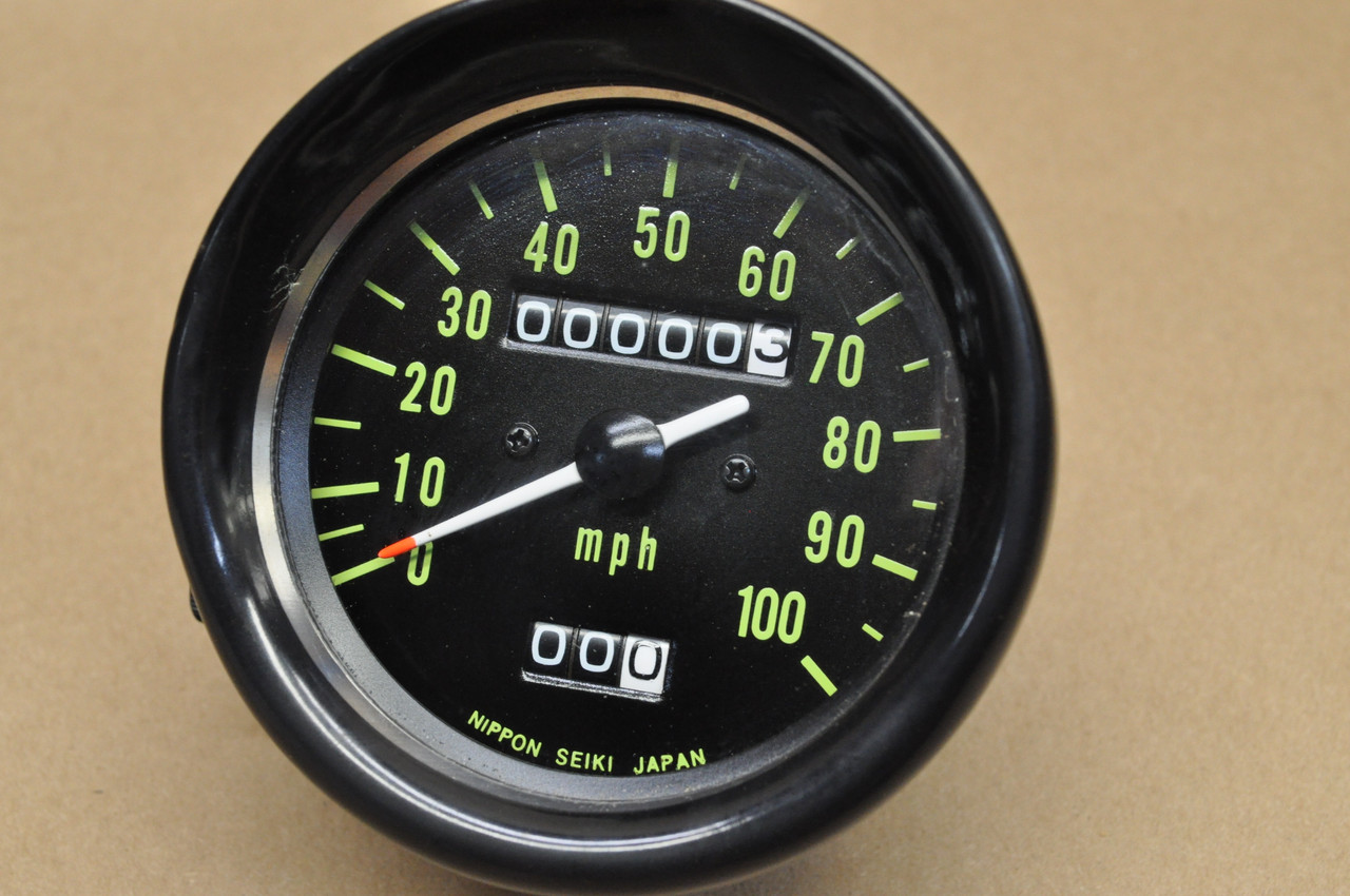 NOS Kawasaki 1973-75 F11 Speedometer MPH Odometer Trip Meter Gauge 25001-055