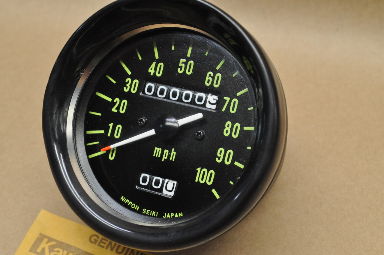 NOS Kawasaki 1973-75 F11 Speedometer MPH Odometer Trip Meter Gauge 25001-055